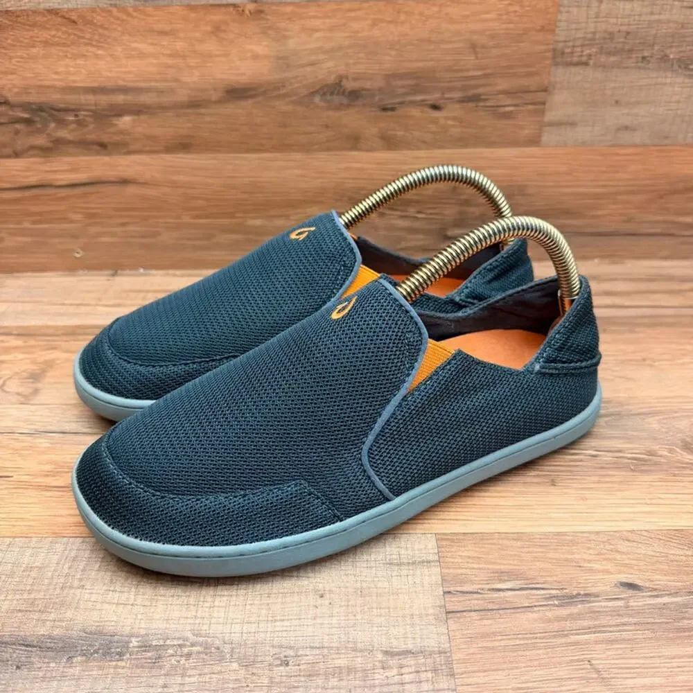 Olukai Nohea Mesh Slip On Shoes Men's 7 Gray Grey Orange